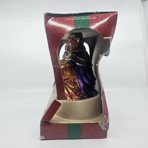 Vintage Brass Key Three Kings Melchior Glass Christmas Tree Ornament 2001 LARGE - Picture 9 of 11